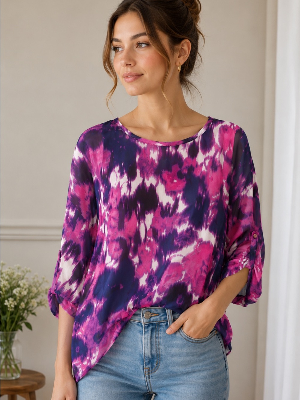 Lino
120% Lino Tie Dye Silk Blouse
NWT Sz L